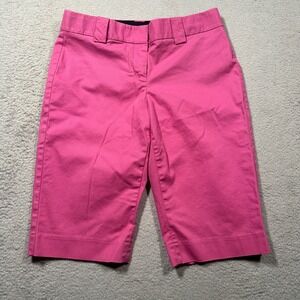 Y2K Express Design Studio Bermuda Shorts Women 0 Pink Editor Stretch Knee Length